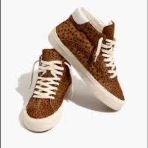 Madewell Sidewalk High-top Sneakers In Spot Dot Calf Hair